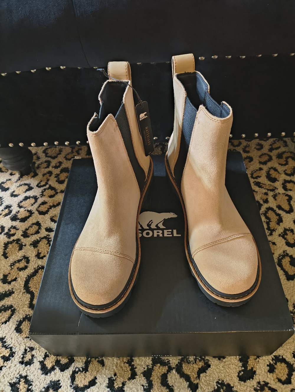 Sorel Joan Waterproof Canoe Chelsea Stylish Tan Ankle Boots 7.5m